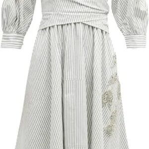 Striped Dress with Embellishments